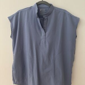 Vapor Blue Space Dye Rafaela - Oversized Scrub Top